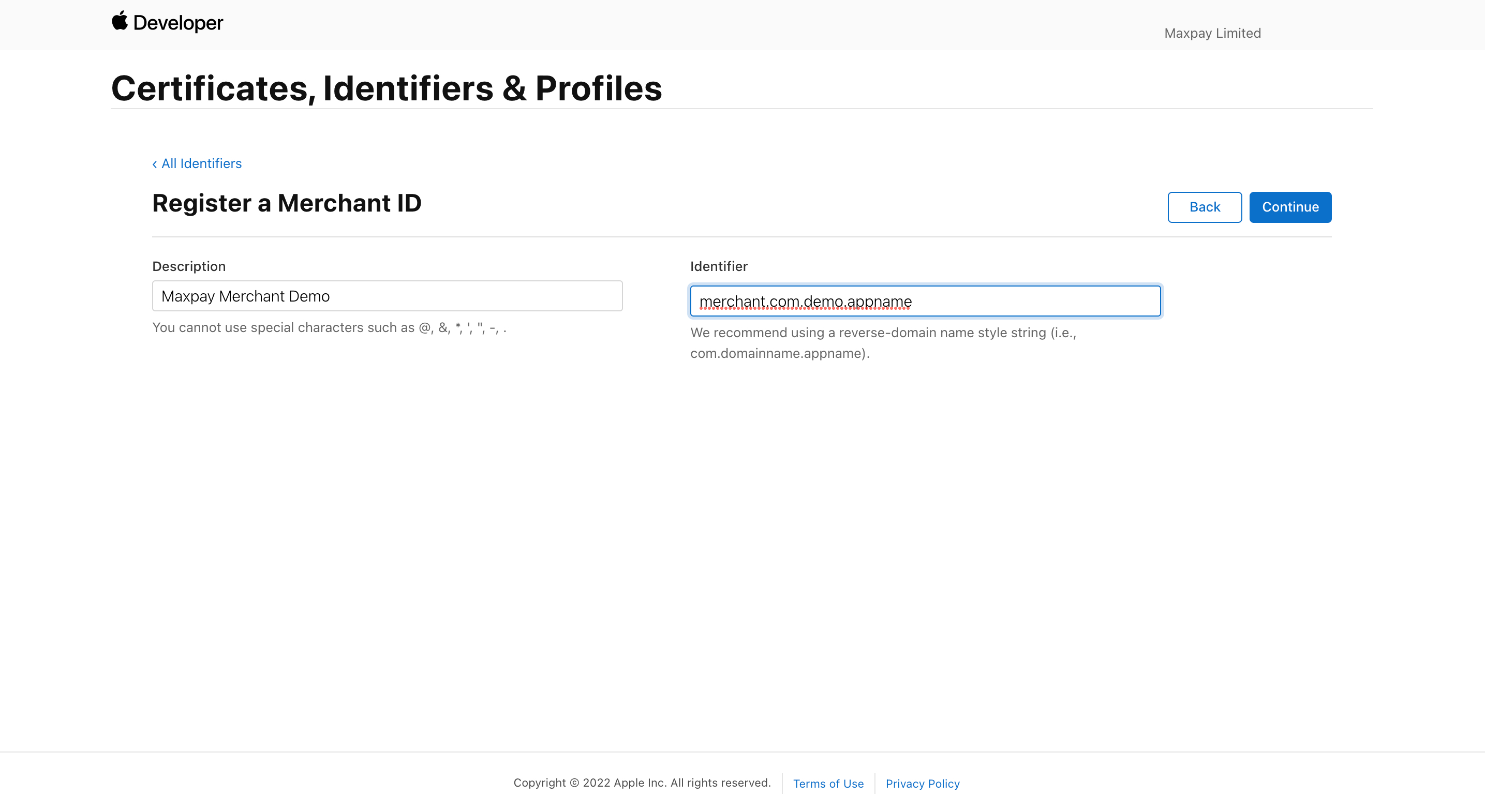 Create a Merchant ID
