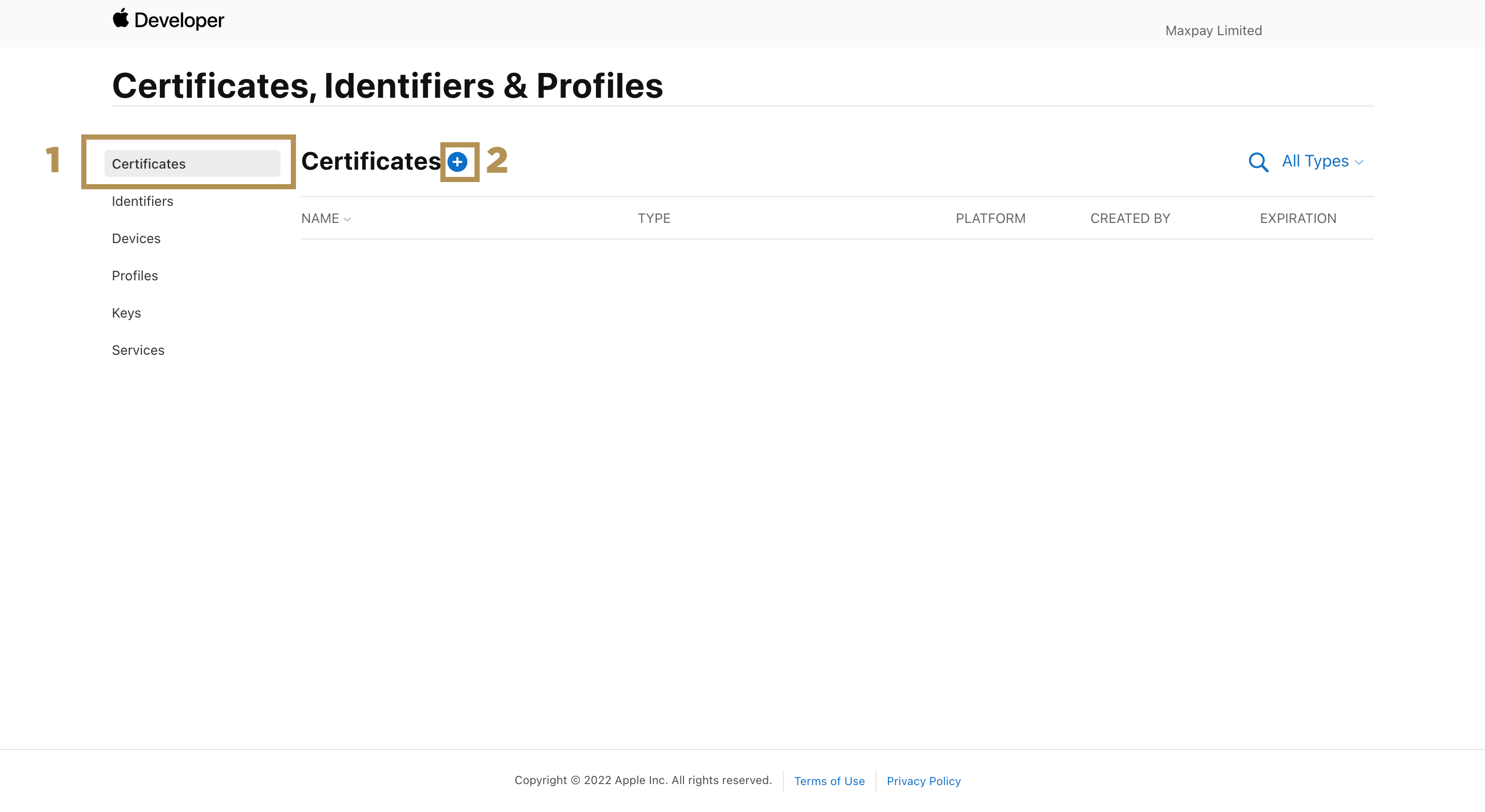 Generating a Payments Processing Certificate